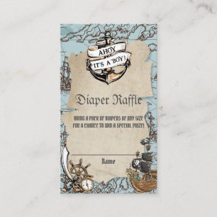 Tarjeta De Recepción Ahoy es un chico pirata Baby Shower Diaper Raffle