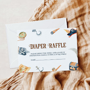 Tarjeta De Recepción Ahoy es un chico pirata Baby Shower Diaper Raffle
