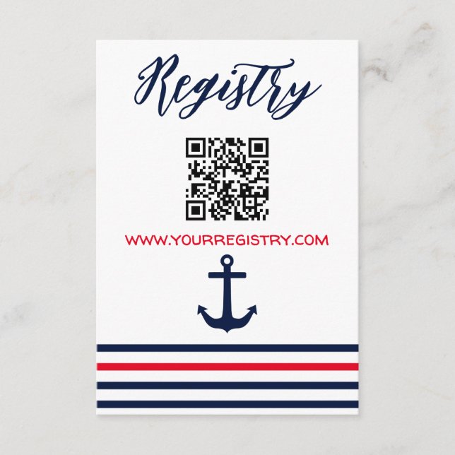 Tarjeta De Recepción ¡Ahoy es un chico! Registro de Baby Shower Nautica (Anverso)