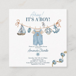 Tarjeta De Recepción Ahoy es un niño Baby Shower