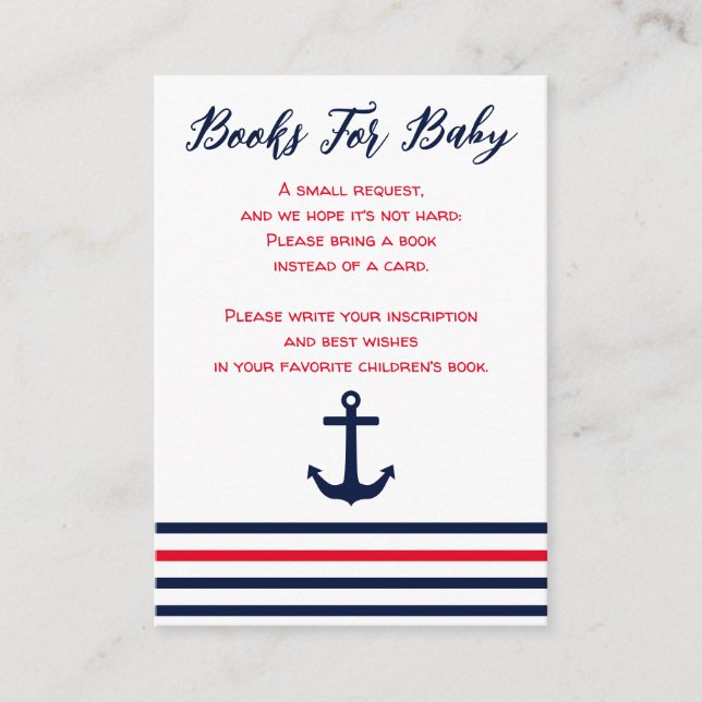 Tarjeta De Recepción Ahoy es un niño libros náuticos para el bebé (Anverso)