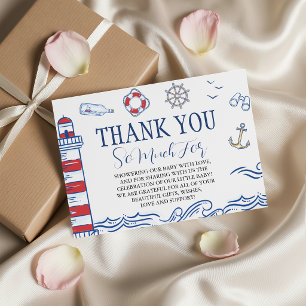 Tarjeta De Recepción Ahoy es un Niño Regalo de Ducha Náutica Gracias