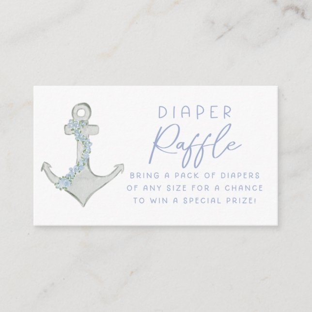 Tarjeta De Recepción Ahoy It's A Boy Baby Shower Diaper Raffle Insert (Anverso)