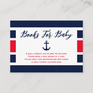 Tarjeta De Recepción ¡Ahoy! Libros Náuticos De Baby Shower Para El Bebé