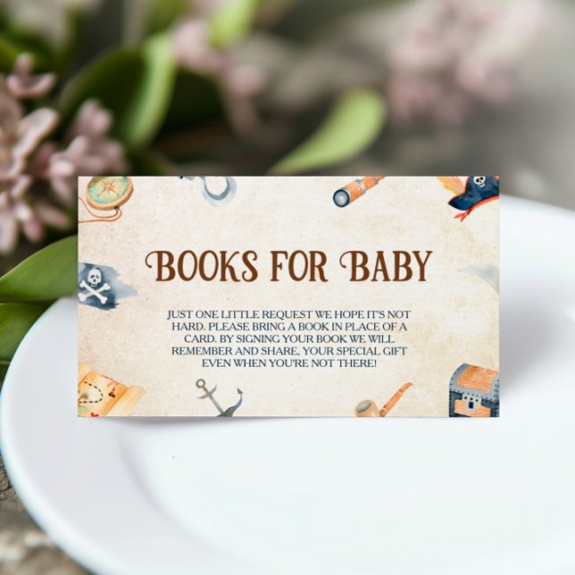 Tarjeta De Recepción Ahoy son los libros de Baby Shower de un niño pira (Subido por el creador)