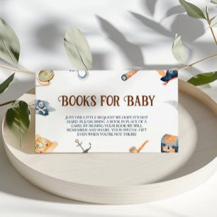 Tarjeta De Recepción Ahoy son los libros de Baby Shower de un niño pira
