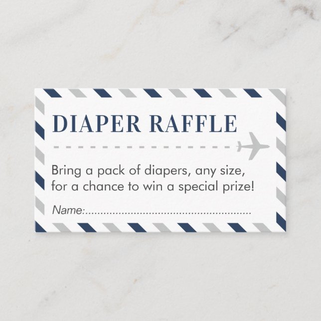 Tarjeta De Recepción Airline Travel Diaper Raffle Ticket Baby Shower (Anverso)