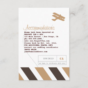 Tarjeta De Recepción Airmail Travel and Hotel Insert Card