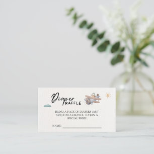 Tarjeta De Recepción Airplane Baby Shower Diaper Raffle