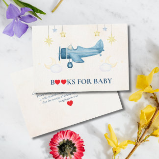 Tarjeta De Recepción Airplane Baby Shower Whimsical Boy Baby Welcome 