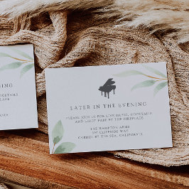 Tarjeta De Recepción Airy Botanical Piano Live Music Recepards