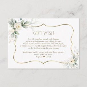 Tarjeta De Recepción Airy Greenery White Rose Gold Boda Gift Wish