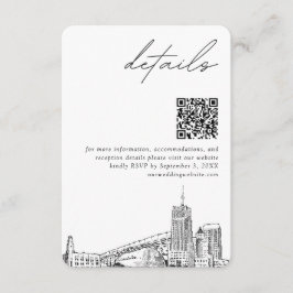 Tarjeta De Recepción Akron Ohio Boda Detalles modernos Código QR