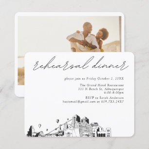 Tarjeta De Recepción Albuquerque Boda Elegante Ensayo Cena