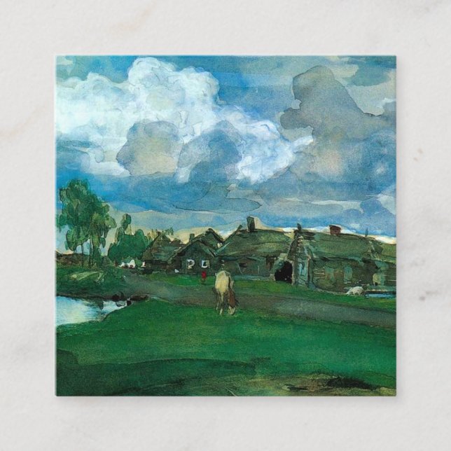 Tarjeta De Recepción Aldea rusa Valentin Serov (Anverso)
