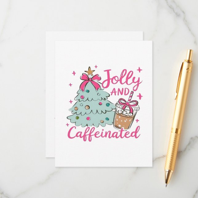 Tarjeta De Recepción Alegre y Cafeinado (Anverso/Reverso In Situ)