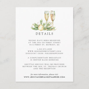 Tarjeta De Recepción Alegría Brillante Detalles de Boda de Vegetación