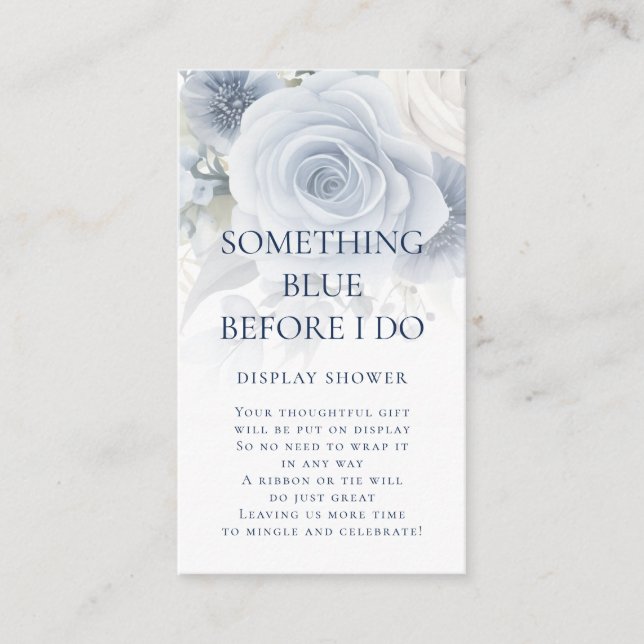 Tarjeta De Recepción Algo azul antes de hacer ducha de visualización fl (Anverso)