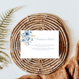 Tarjeta De Recepción Algo azul antes de hacer floral Ducha de novia