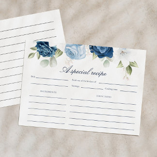 Tarjeta De Recepción Algo Azul Antes De Hacer La Receta De Ducha De Nov