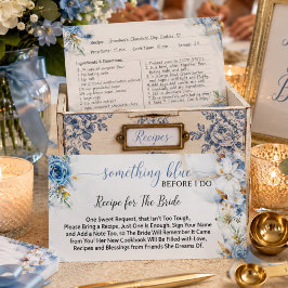 Tarjeta De Recepción Algo Azul Antes de mi Receta Floral