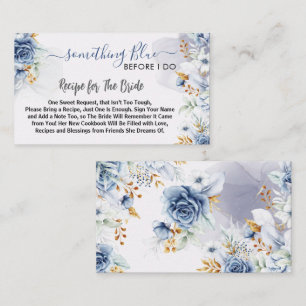 Tarjeta De Recepción Algo Azul Antes de mi Receta Floral