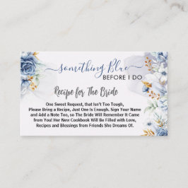Tarjeta De Recepción Algo Azul Antes de mi Receta Floral
