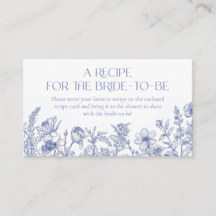 Tarjeta De Recepción Algo azul antes de que haga la receta para la novi