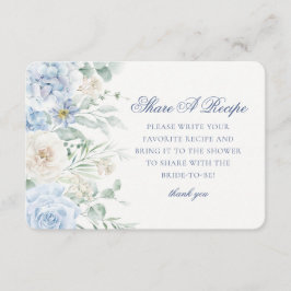Tarjeta De Recepción Algo Azul Floral Hortensia Comparte Una Receta