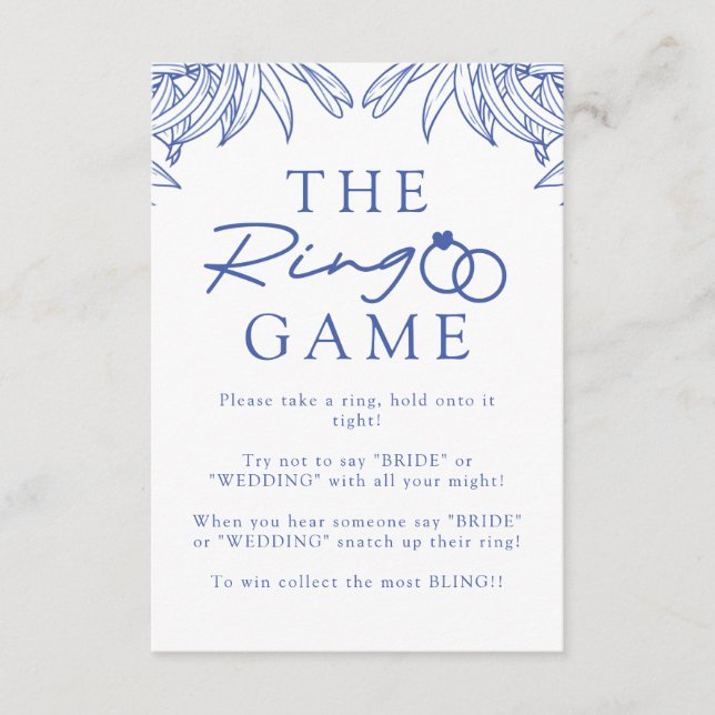 Tarjeta De Recepción Algo azul simple botánico no digas novia (Anverso)