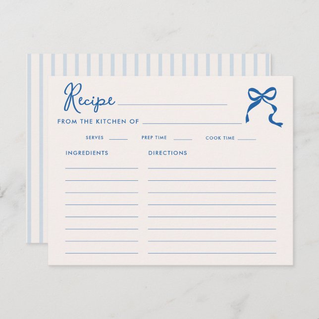 Tarjeta De Recepción Algo azul Squiggle Marco Lazo Despedida de soltera (Anverso / Reverso)