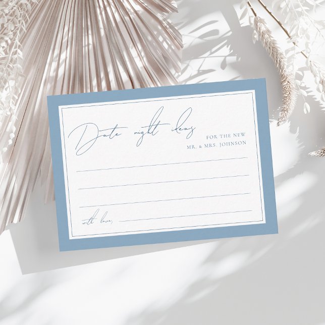 Tarjeta De Recepción Algo de Blue Date Night Ideas Bridal Shower (Subido por el creador)