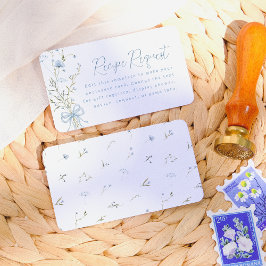 Tarjeta De Recepción Algo de ducha azul de flores silvestres