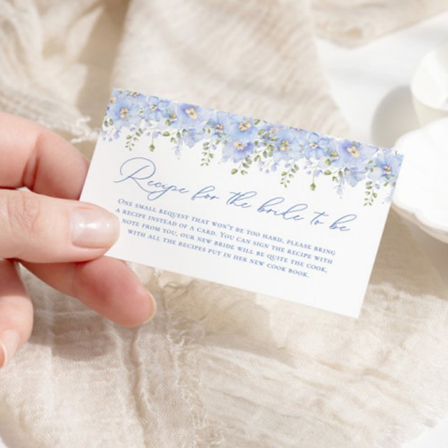 Tarjeta De Recepción Algo De Receta De Ducha Azul Bridal Para Novia (Subido por el creador)