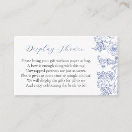 Tarjeta De Recepción Algo Floral Azul ducha de visualización de novias