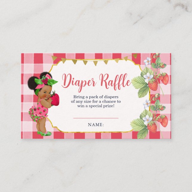 Tarjeta De Recepción Alguien Berry Sweet Baby Shower Diaper Raffle (Anverso)