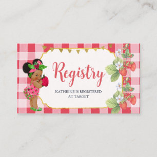 Tarjeta De Recepción Alguien Berry Sweet Strawberry Baby Registry