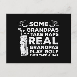 Tarjeta De Recepción Algunos abuelitos toman Naps Real Play Golf Funny 