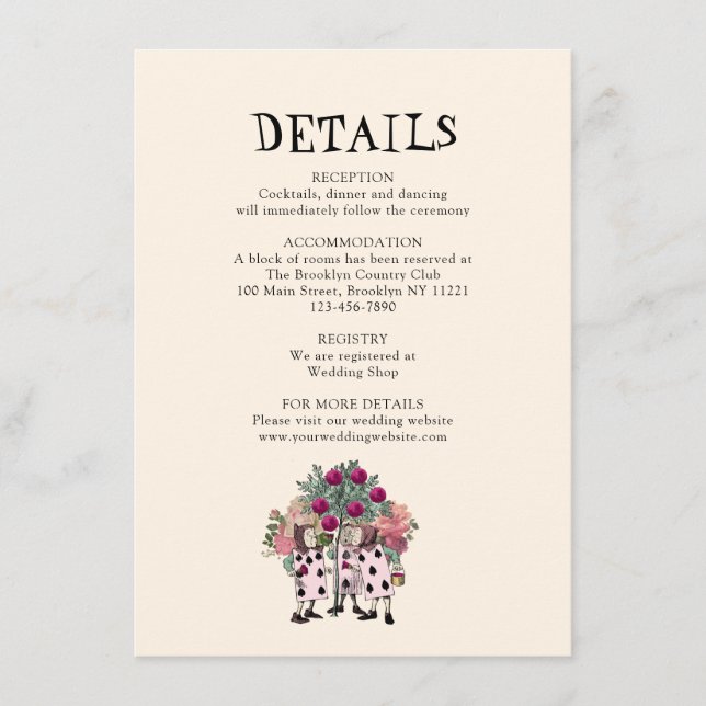 Tarjeta De Recepción Alicia de la Casa de la Moneda con detalles de Bod (Anverso)