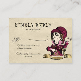 Tarjeta De Recepción Alicia roja PRESUPUESTARIA en el Boda de odio haci