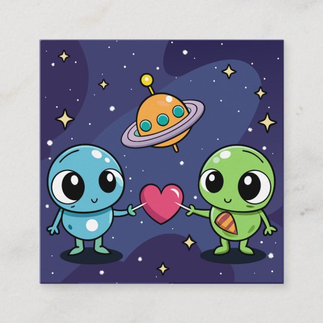 Tarjeta De Recepción Alien Love Buddies (Anverso)
