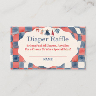 Tarjeta De Recepción All American Girl 4th of July Baby Diaper Raffle 