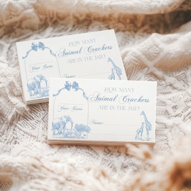 Tarjeta De Recepción All Blue Toile Safari Animal Baby Shower (Subido por el creador)