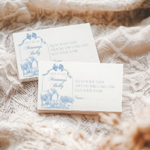 Tarjeta De Recepción All Blue Toile Safari Animal Baby Shower