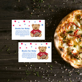 Tarjeta De Recepción All Star Teddy Bear Football Books Baby Shower