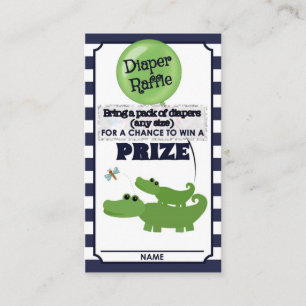 Tarjeta De Recepción Alligator Baby Shower DIAPER RAFFLE TICKETS Blue
