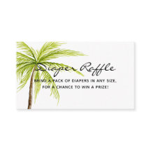 Aloha Baby Shower Tropical Diaper Raffle Ticket