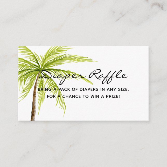 Tarjeta De Recepción Aloha Baby Shower Tropical Diaper Raffle Ticket (Anverso)
