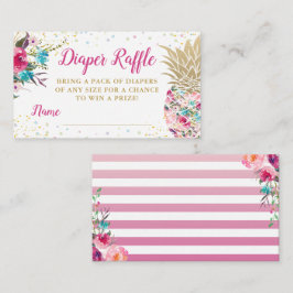 Tarjeta De Recepción Aloha Pink Pineapple Baby Shower Diaper Raffle
