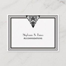 Tarjeta De Recepción Alojamiento Art Deco Black Whats